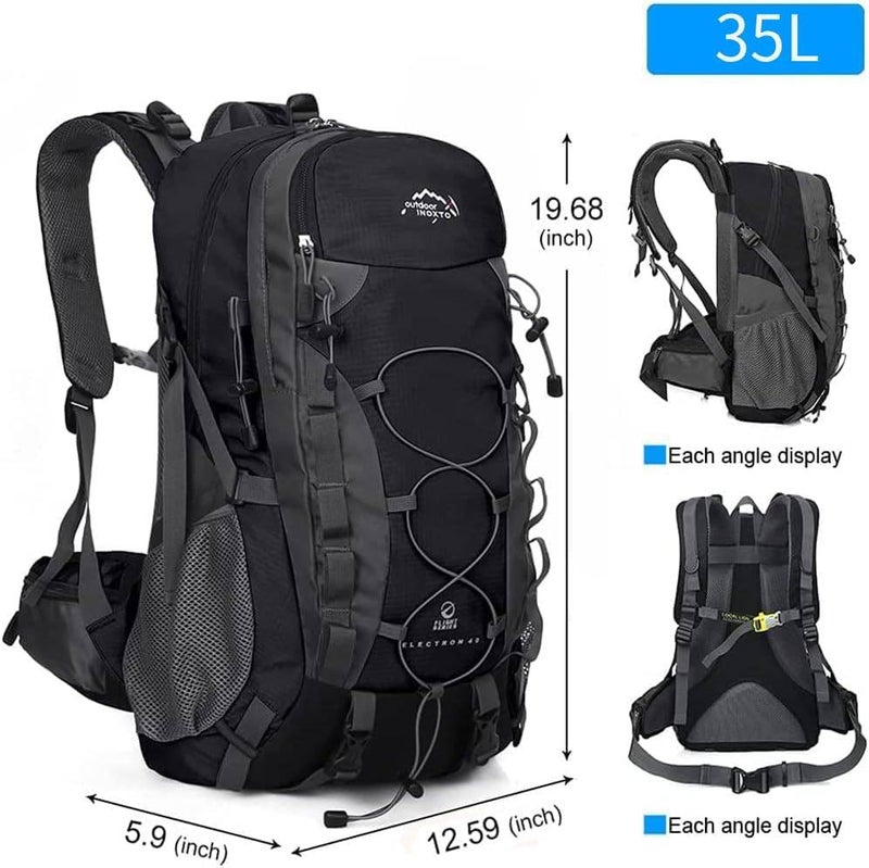 INOXTO lightweight Hiking Backpack 35L/40L Hiking Daypack with Waterproof Rain Cover for Travel Camping Outdoor Men and Women - Image 2
